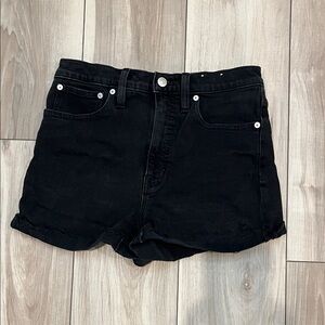 Madewell Black High-Rise Denim Shorts